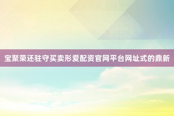 宝聚荣还驻守买卖形爱配资官网平台网址式的鼎新
