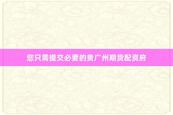 您只需提交必要的贵广州期货配资府