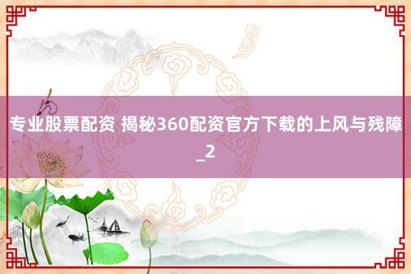 专业股票配资 揭秘360配资官方下载的上风与残障_2